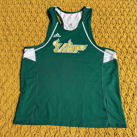 Adidas USF South Florida Bulls Sleeveless Tank Top Jersey Big East Size Medium M - Picture 1 of 5